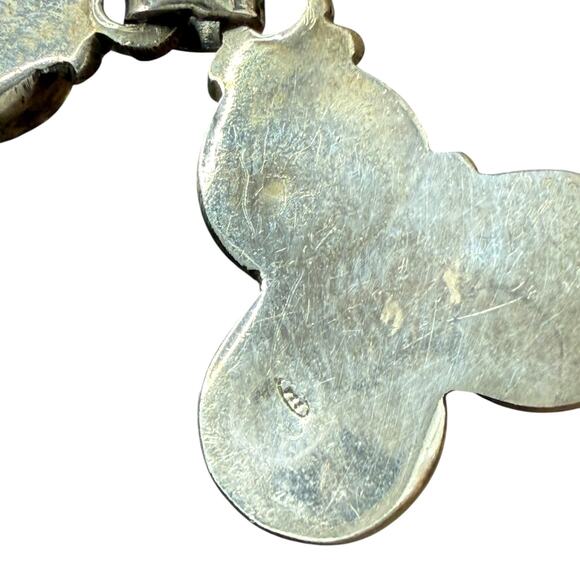 Vintage Southwestern Onyx Cabochon stations necklace 18 inch Sterling 925 - Picture 6 of 7